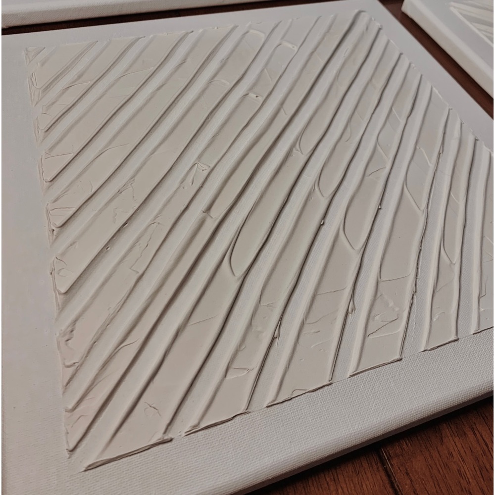 Handmade 4 piece textured canvas set